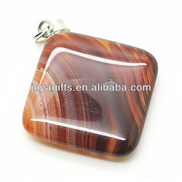 Fashion natural sardonyx rhombus pendant gemstone pendant